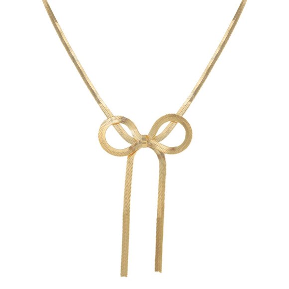 Herringbone Bow Necklace - Picture 1 of 2